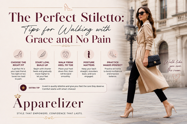 The Perfect Stiletto: Tips for Walking with Grace and No Pain | Ultimate Guide by Apparelizer