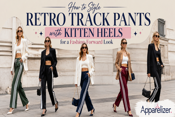 How to Style Retro Track Pants with Kitten Heels for a Fashion-Forward Look